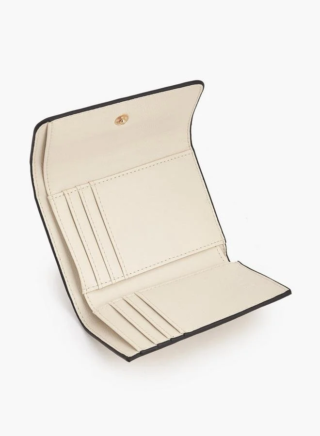 ايل Perforated Wallet with Snap Button Closure